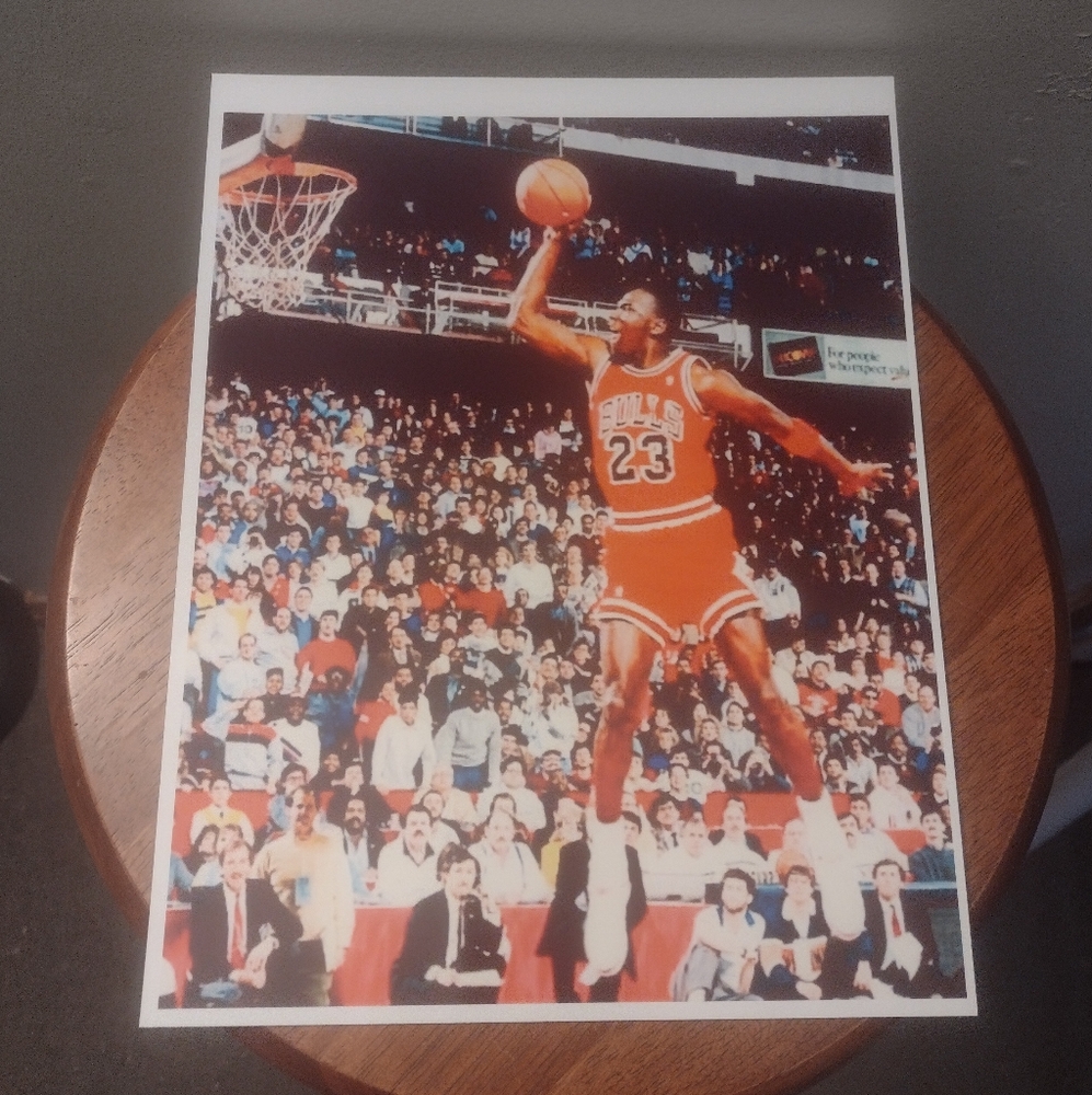 MICHAEL JORDAN 8.5x11 BULLS 1988 VINTAGE SLAM DUNK CONTEST PLUS 5 OTHER POSTERS!